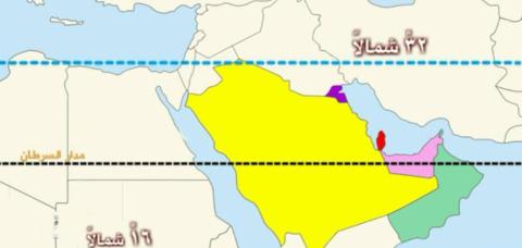 خريطة المملكة العربية السعودية الفلكية