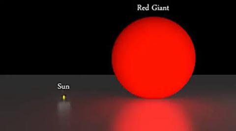 حجم النجم الأحمر العملاق