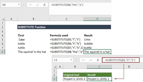 دالة SUBSTITUTE