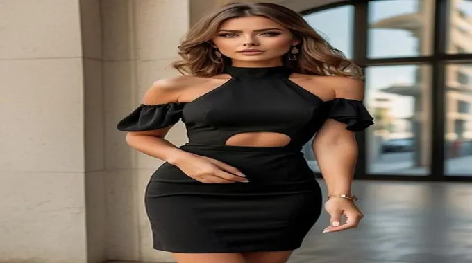 فساتين كاجوال باللون الأسود سهرة للنساء بتصميم